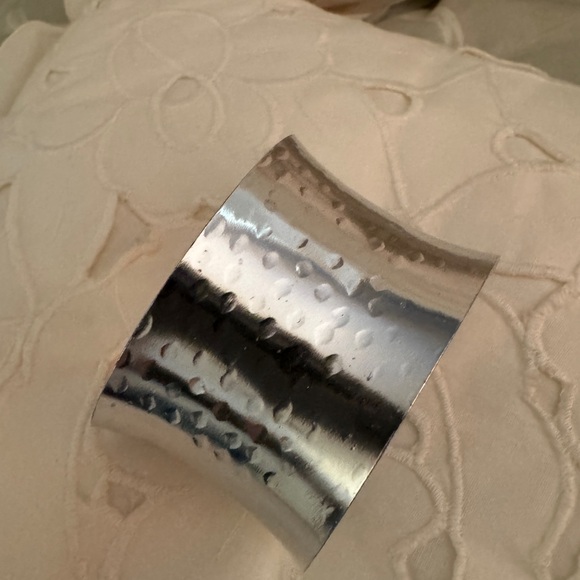 Hammered Silver Cuff Bracelet - Picture 8 of 8